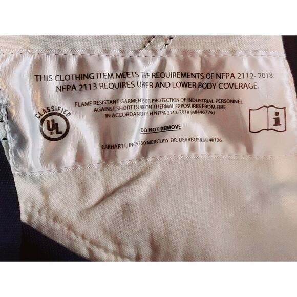 NEW Carhartt Flame Resistant Loose Fit Canvas Men's Blue Cargo Pants Sz 40x32 - Picture 7 of 7